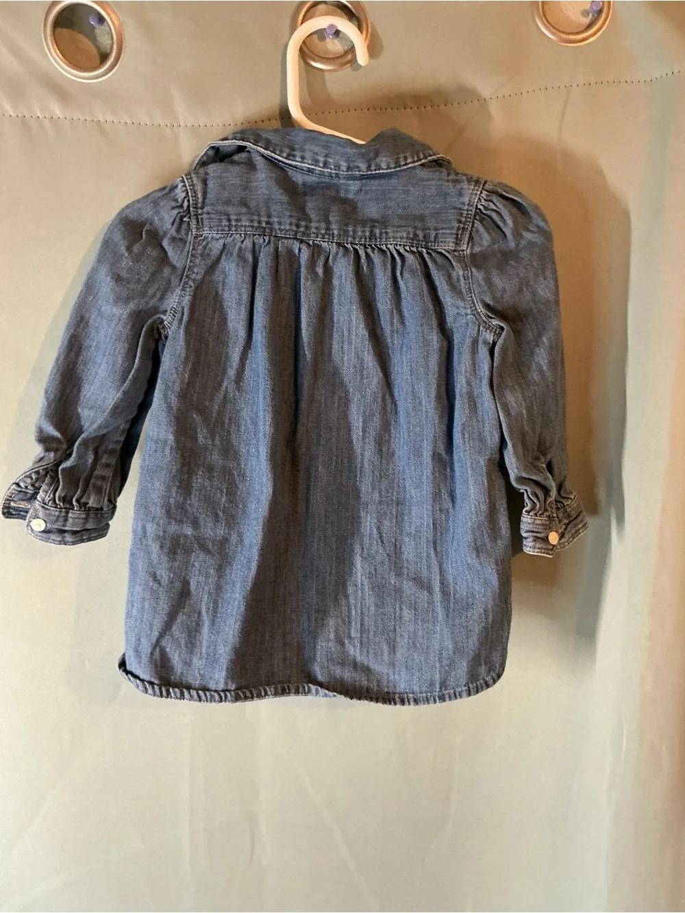 Ralph Lauren Girls' Light Blue Denim Pintuck Tunic